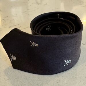 John Varvatos Star USA Skull and Crossbones Skinny Tie in Chocolate Brown